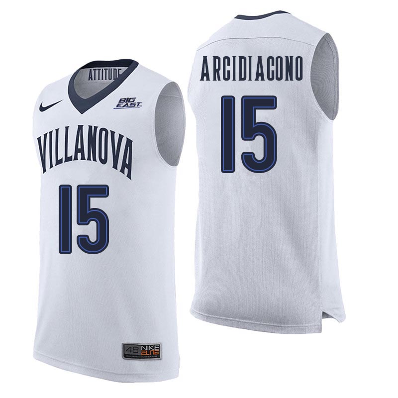 Men Villanova Wildcats #15 Ryan Arcidiacono College Basketball Jerseys Sale-White - Click Image to Close